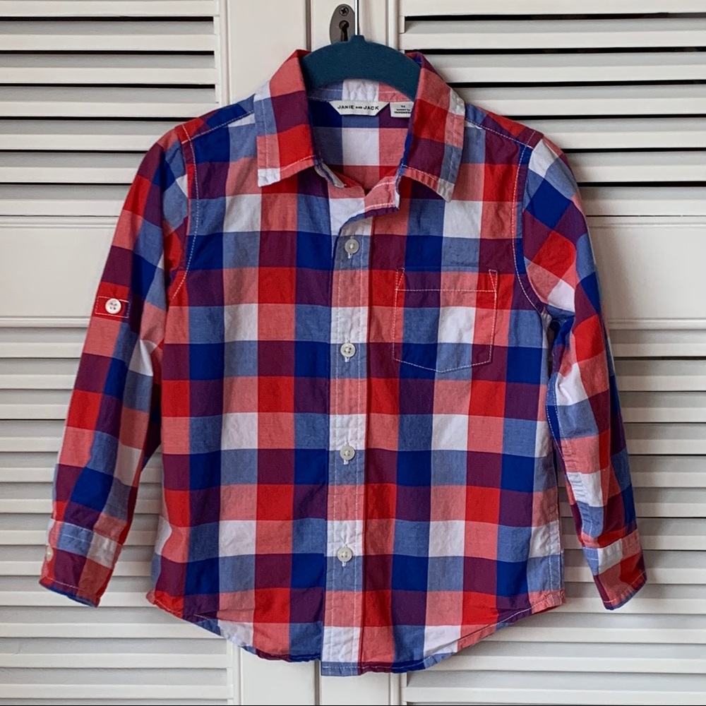 Janie & Jack Plaid Button-Down Shirt, 2T